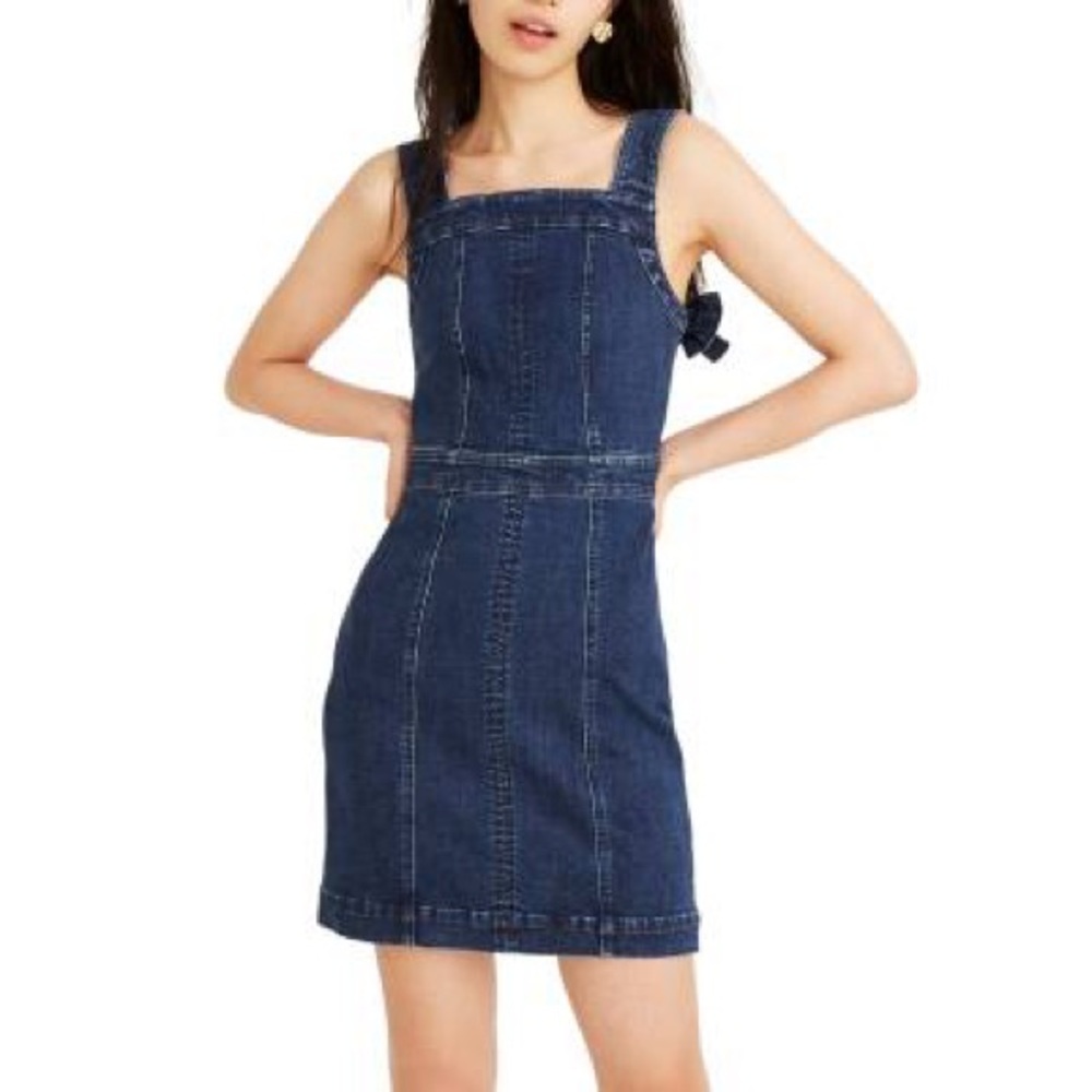 Madewell Denim Apron Bow Back Dress